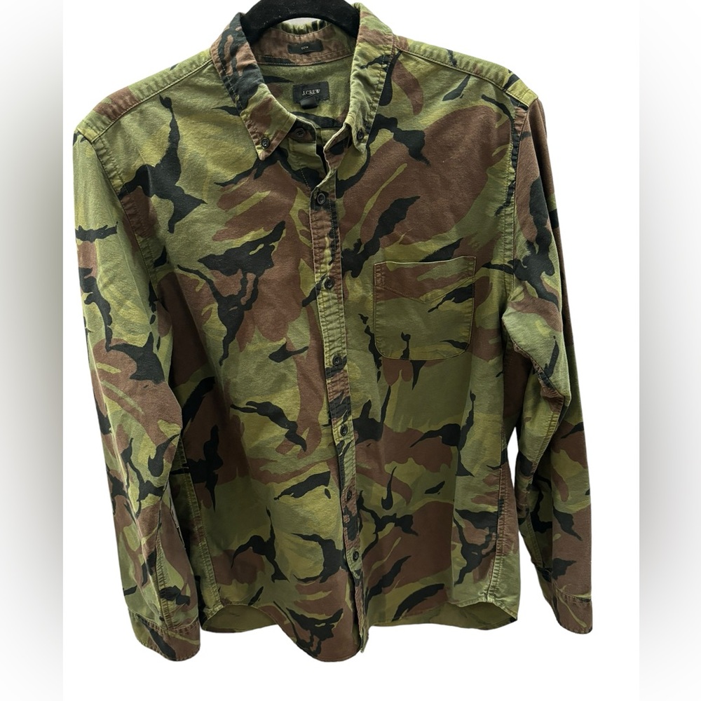 J. Crew Men’s Camouflage Slim Button‎ Up Shirt Size Medium